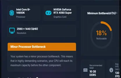 Bottleneck Calculator 3 Score-Based Result